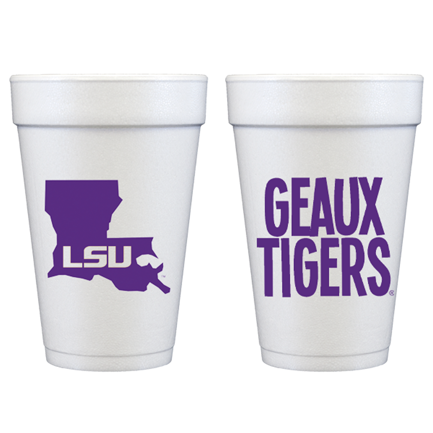 Set of 10 Foam Cups - LSU