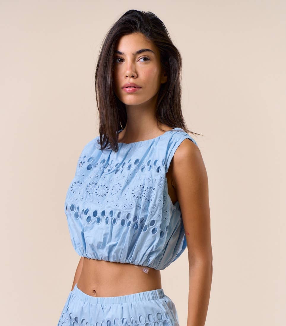 Eyelet Crop Top
