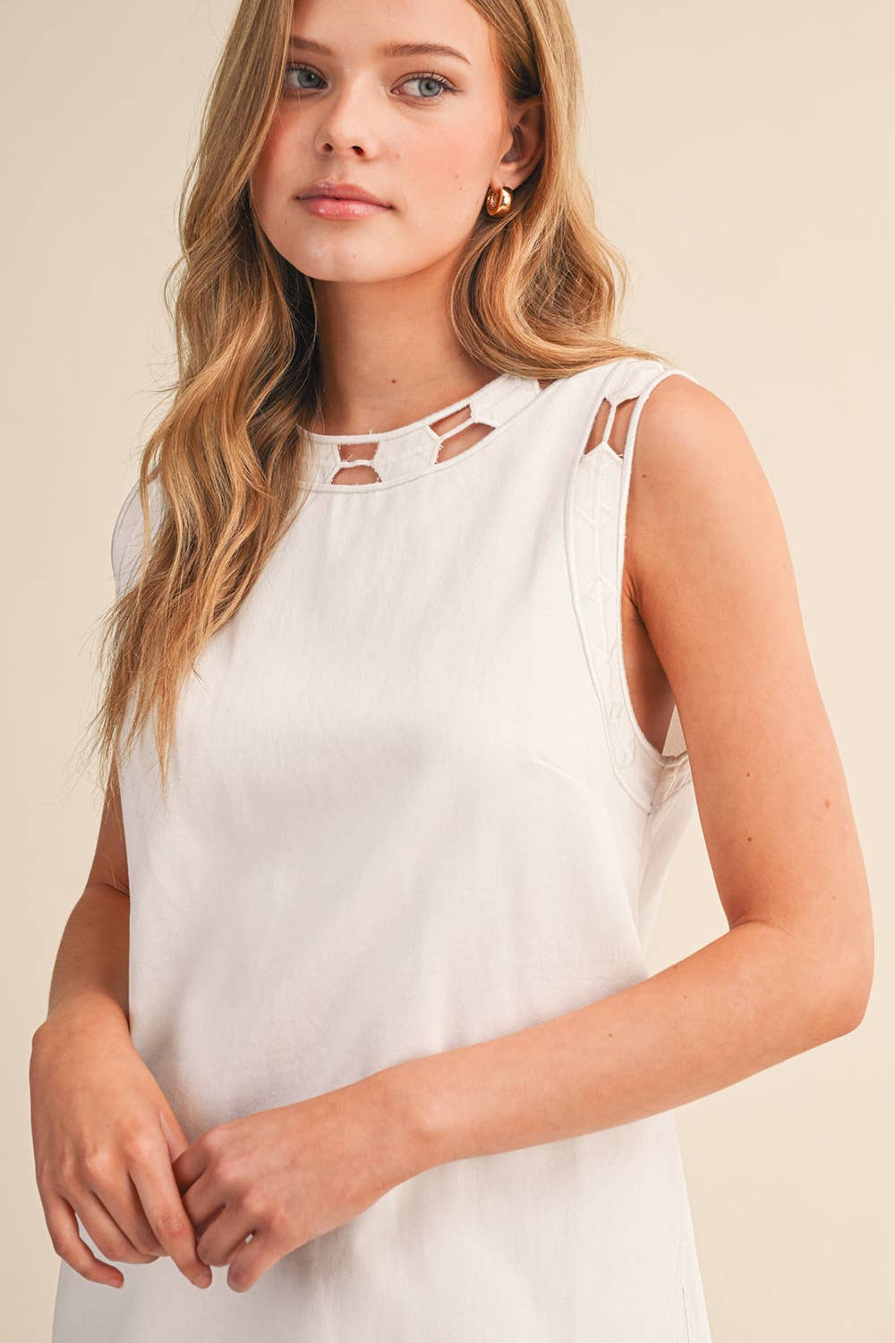 Embroidered Shift Dress