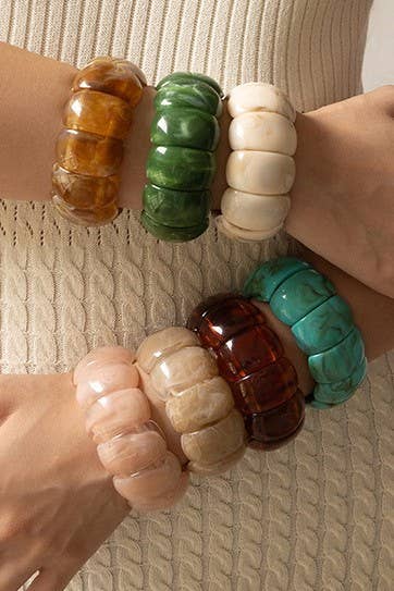 Acrylic Stretch Cord Bracelet-Green
