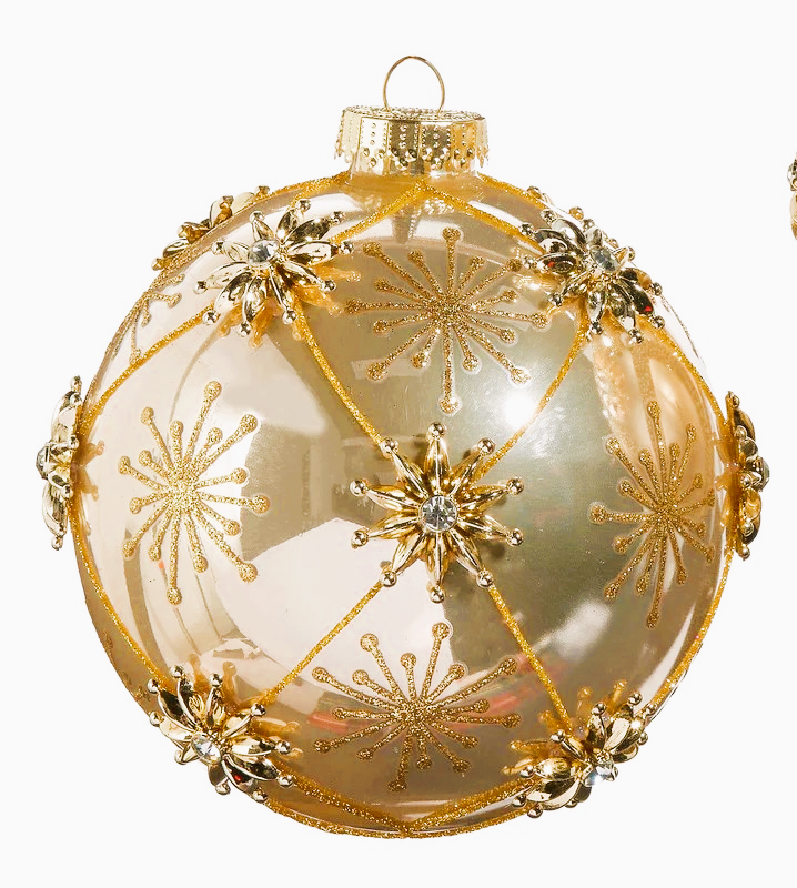 Jewel & Star Embellished Ornaments- Shiny, Matte