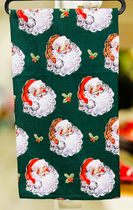 Vintage Santa Tea Towel