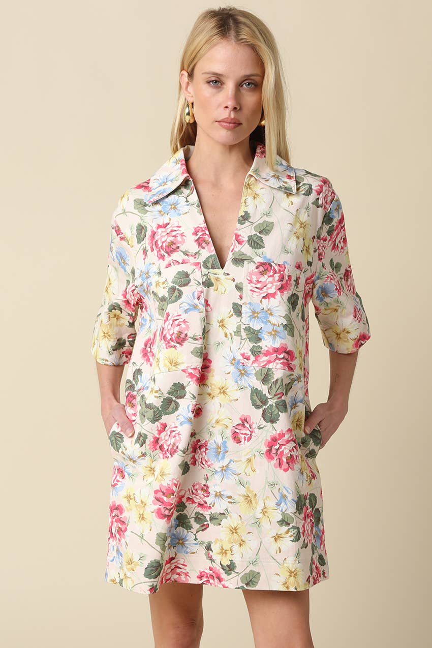 Lyla Floral Collard Dress