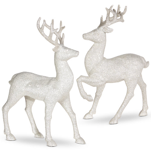 12.75" Glittered Deer