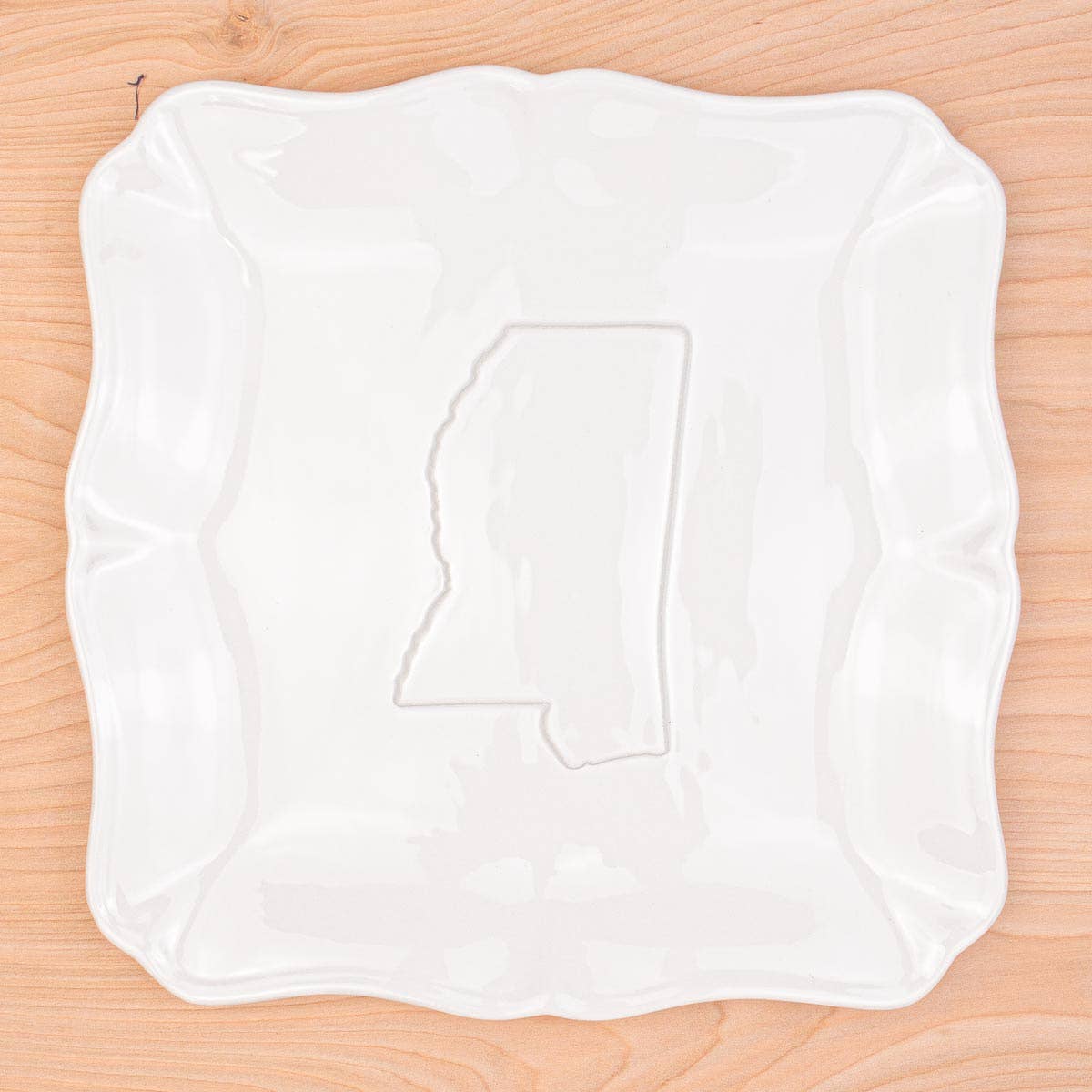 Mississippi Embossed Square Platter
