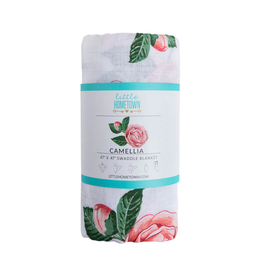 Little Hometown Baby, Muslin Swaddle Blanket-Camelia
