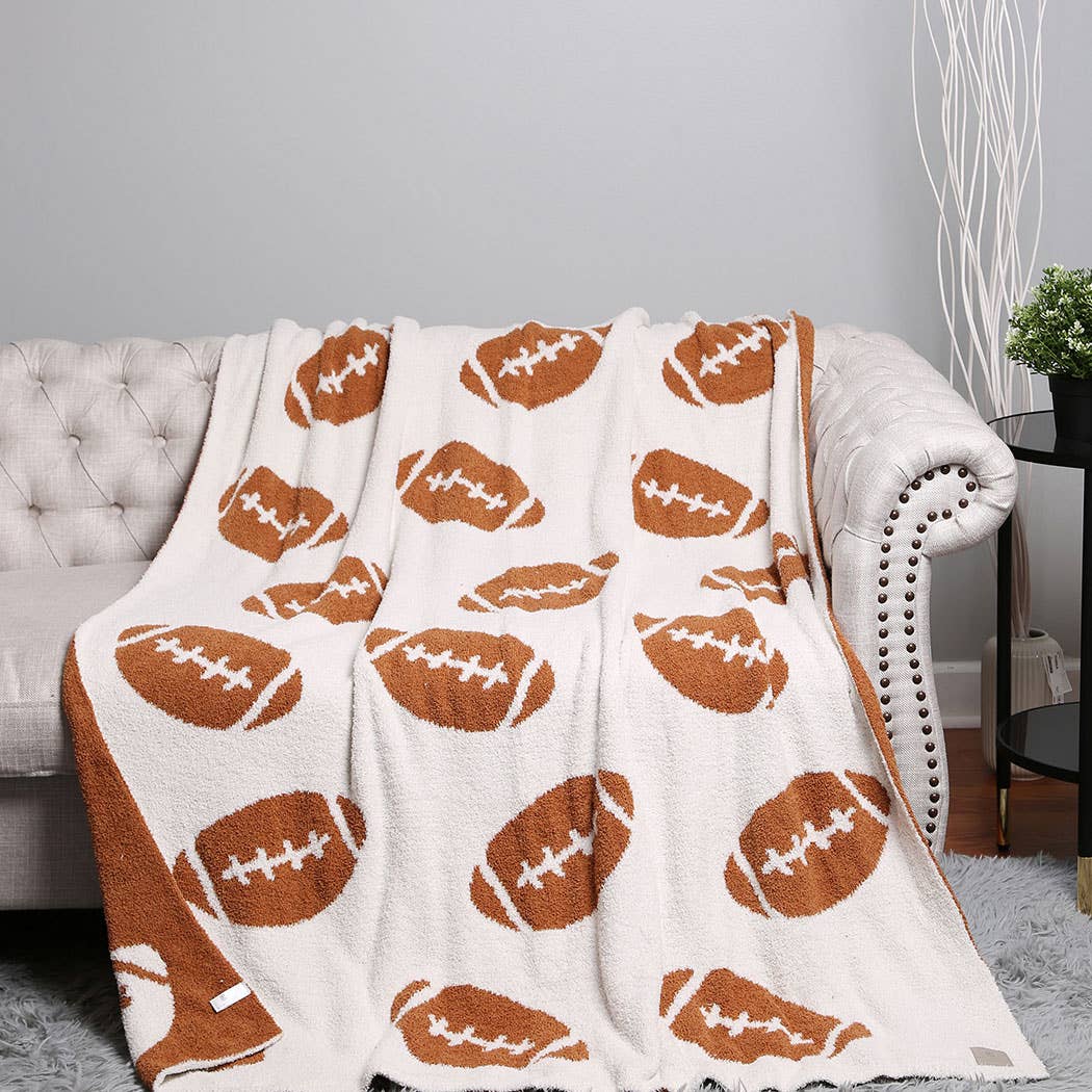 Football Pattern Comfort Throw Blanket