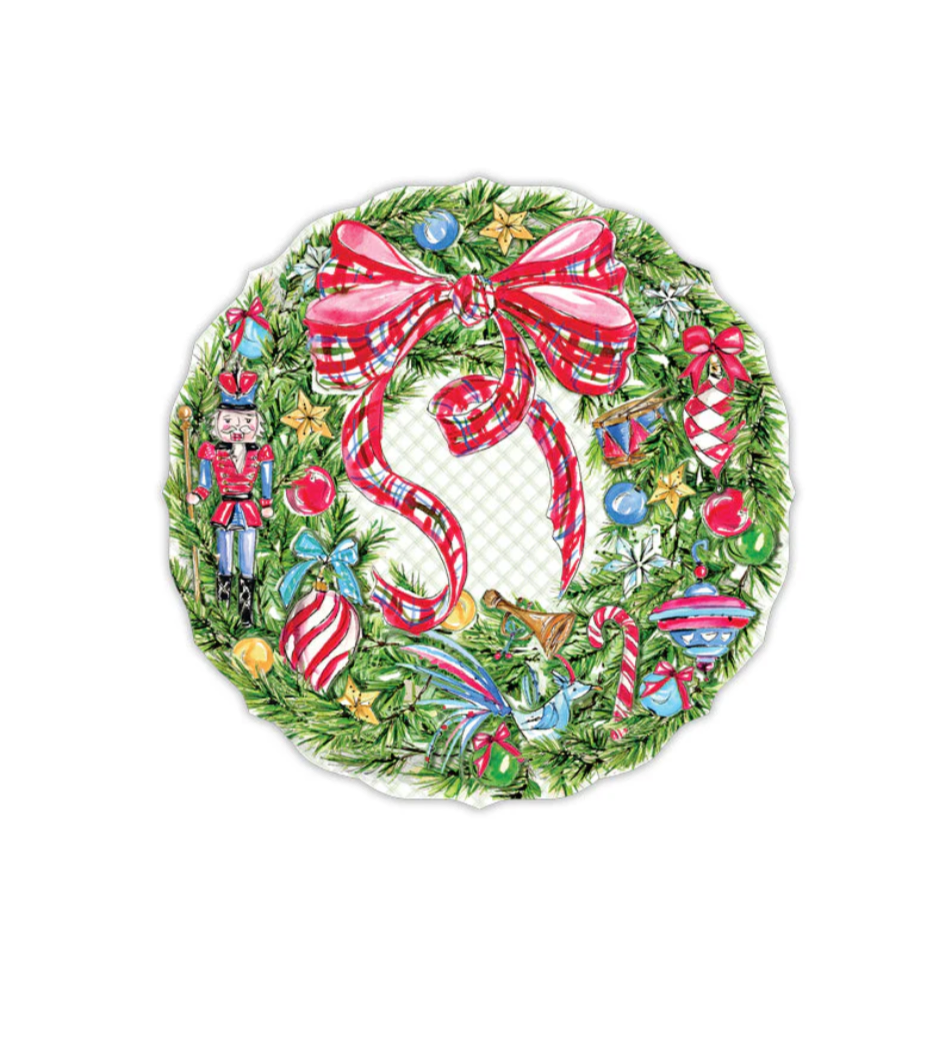 Traditional Christmas Toys Wreath Posh Die-Cut Placemat