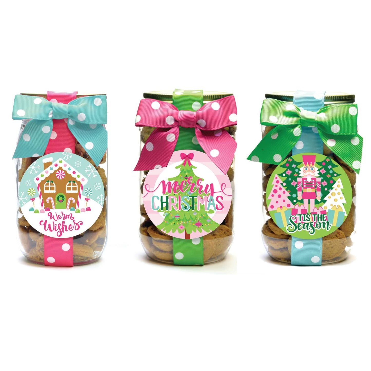 Christmas Chocolate Chip Cookies (Pastel Pint Jar): Three Options