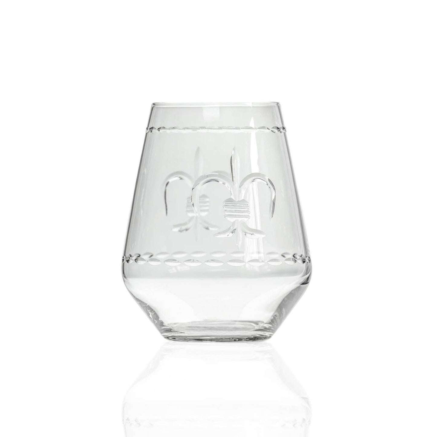 Fleur De Lis Stemless Wine Glass