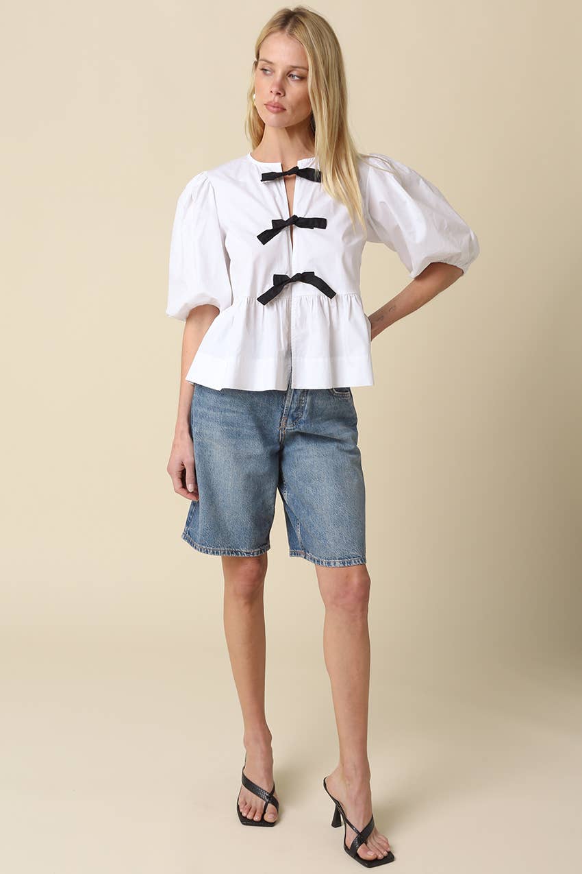 Tessa Bow Front Blouse