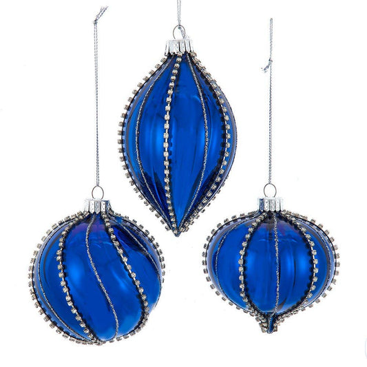 Blue Gems Ornament- BALL, ONION, FINIAL