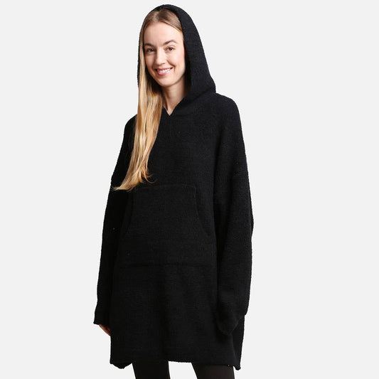 Blanket Hoodie w/Pocket-Black