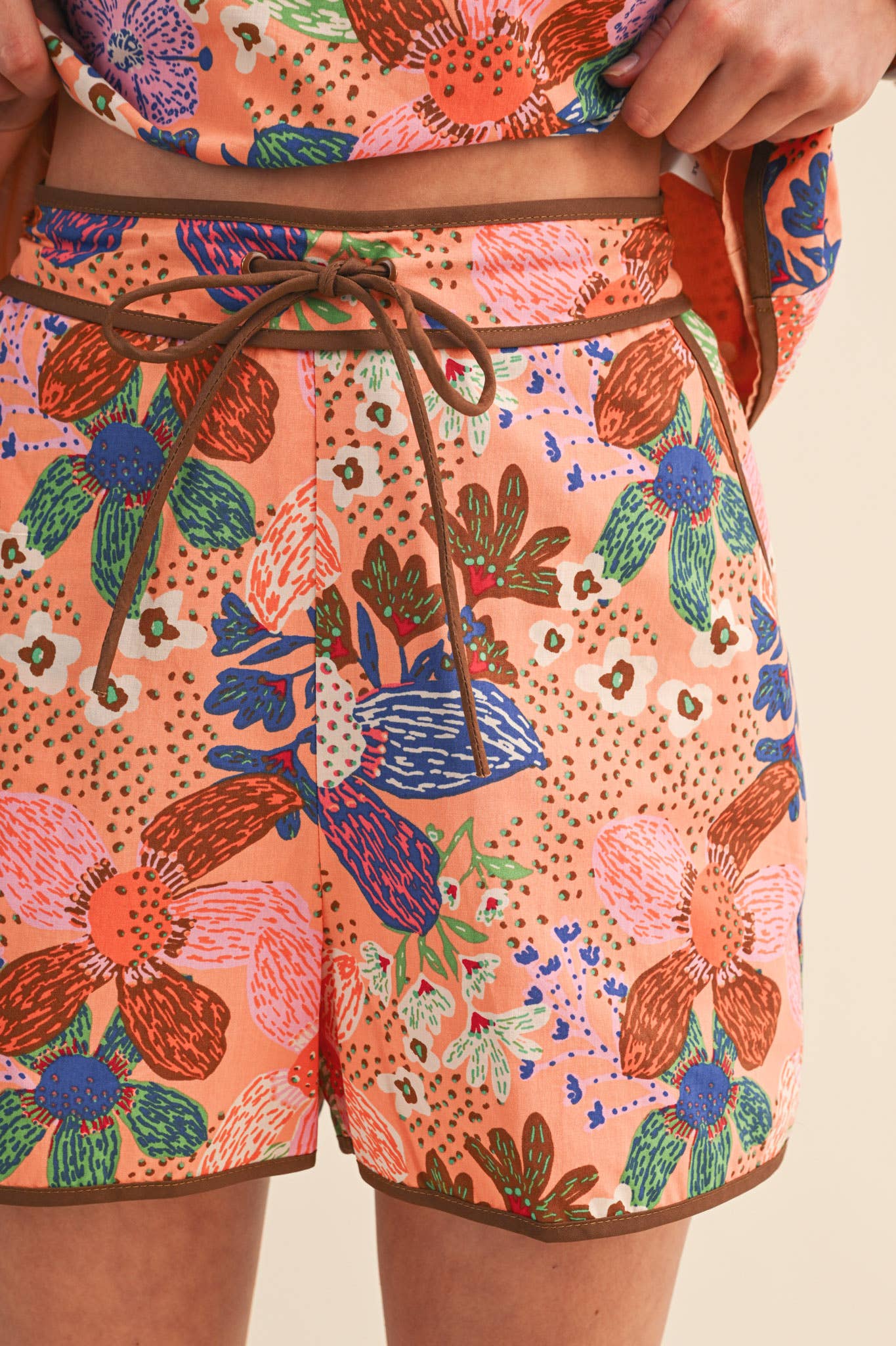 Floral Print Top & Shorts Set