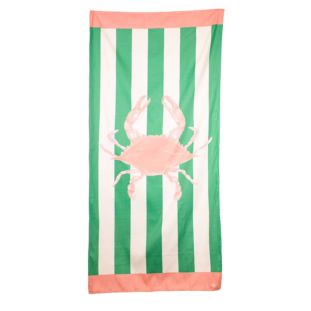 San Blas Crab Beach Towel - Emerald/Pink