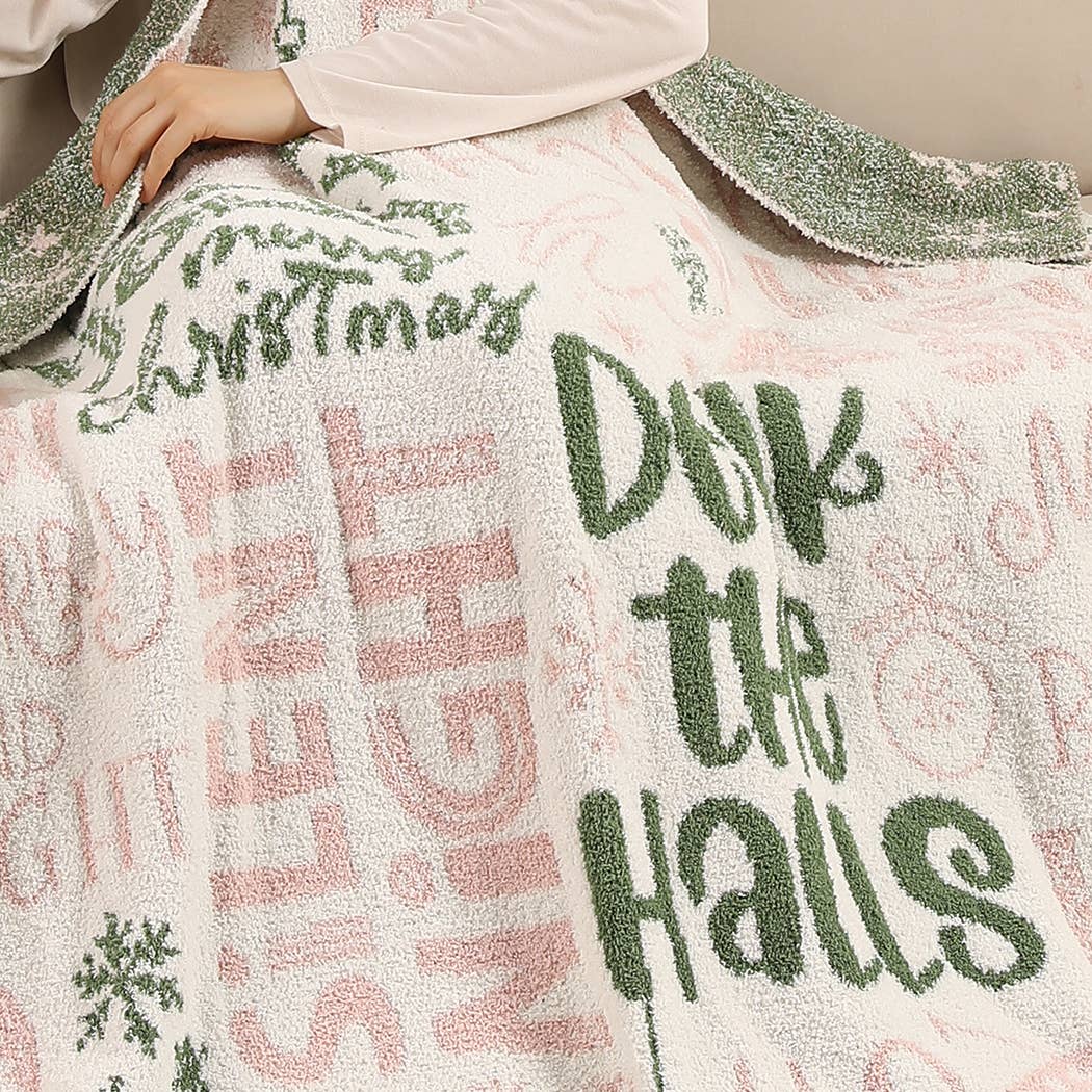"Holly Jolly Christmas" Throw Blanket