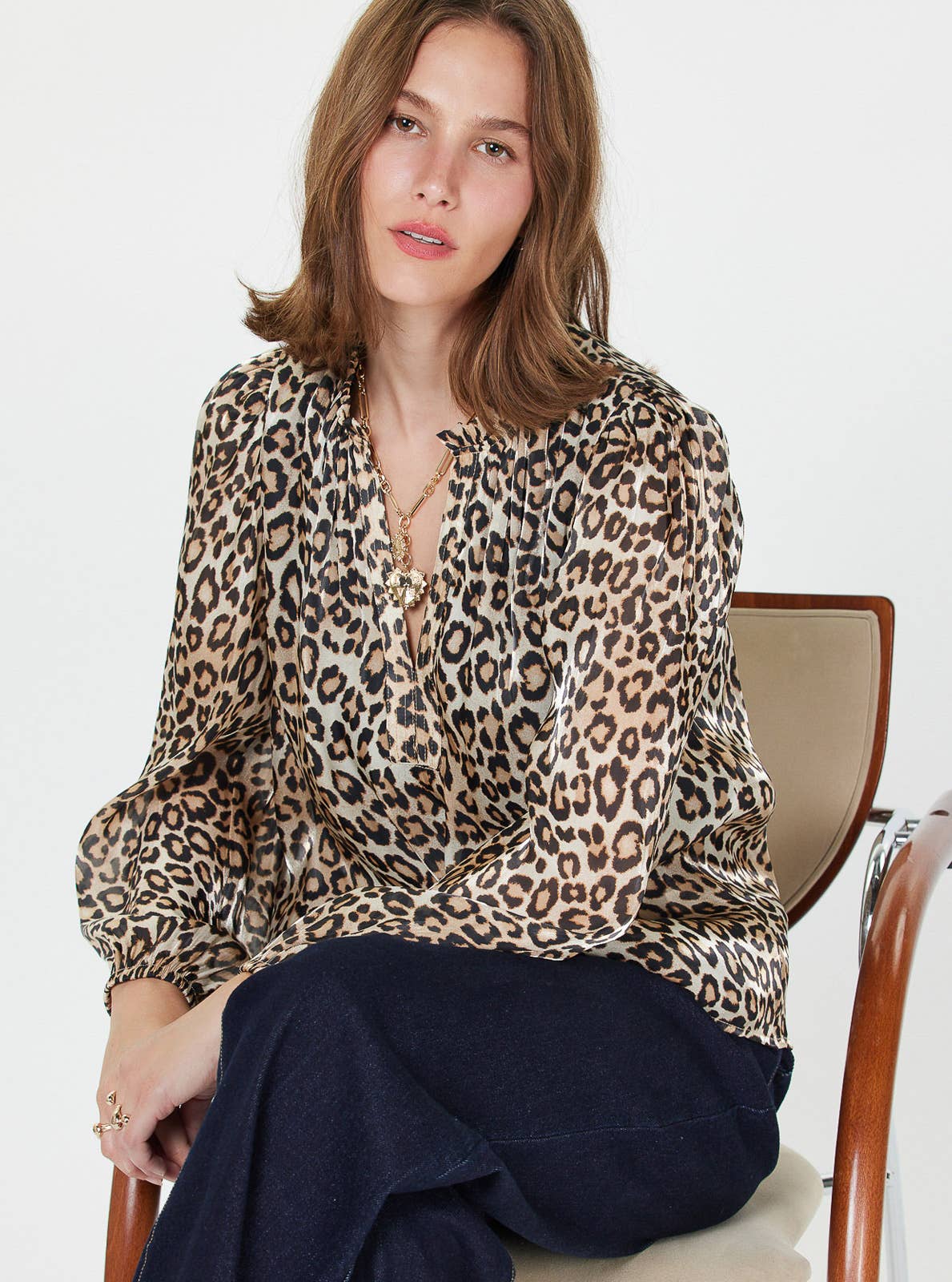 Leopard Print Long Sleeve Top