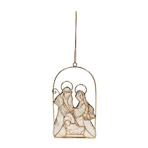 Capiz Flat Nativity Ornament