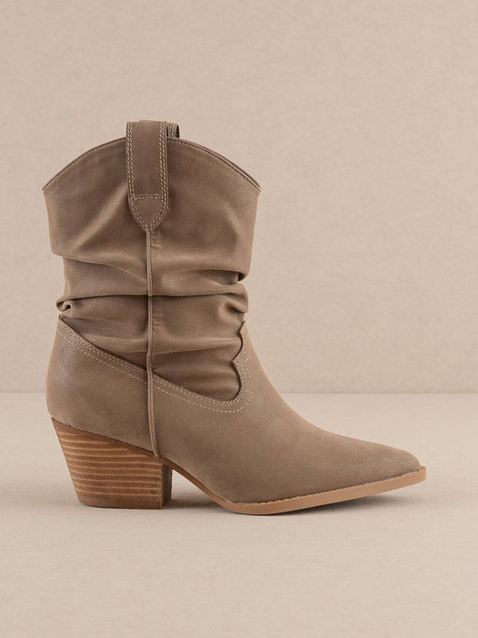 Kit Dark Taupe Slouchy Western Bootie