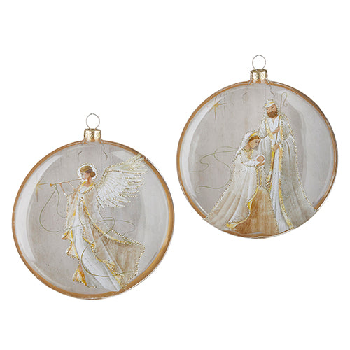 Holy Family and Angel Disc Ornaments