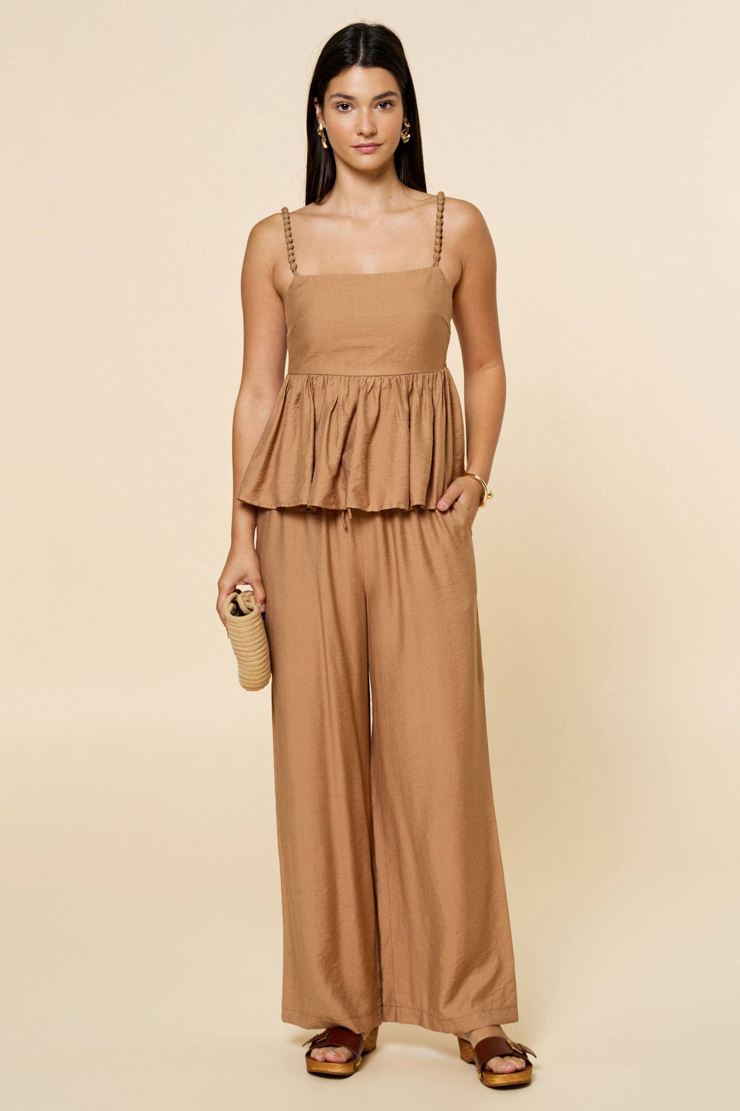 Fit & Flare Peplum Top & Pant Set