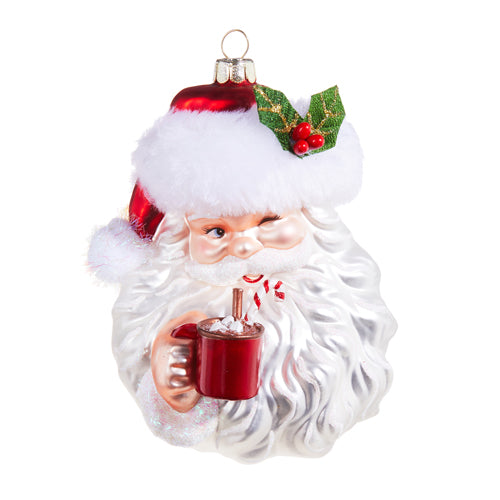 Santa Drinking Cocoa Ornament