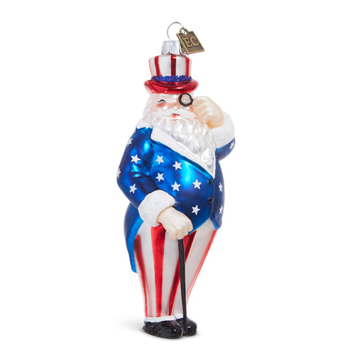 Patriotic Santa Ornament