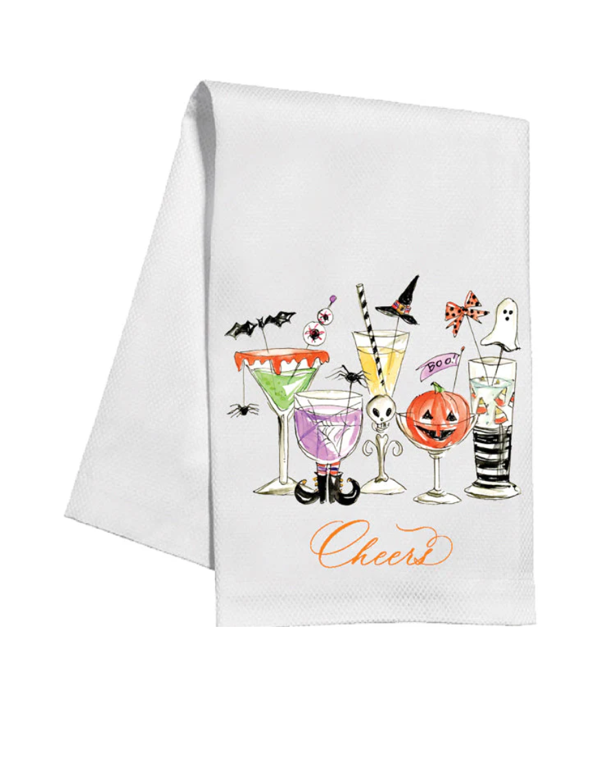 Halloween Cocktails Tea Towel