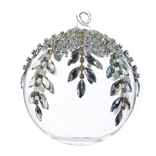 Clear Jeweled Ball Ornament