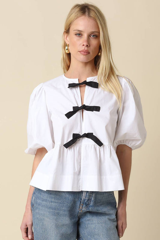 Tessa Bow Front Blouse