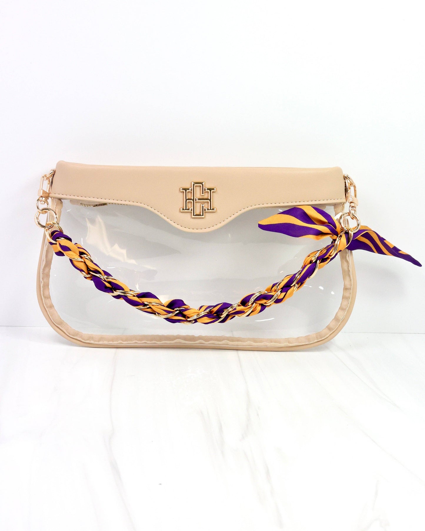 Serafina Scarf Purse Chain- Purple/Gold