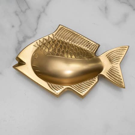 Polished & Etched Gold Aluminum Fish Tray