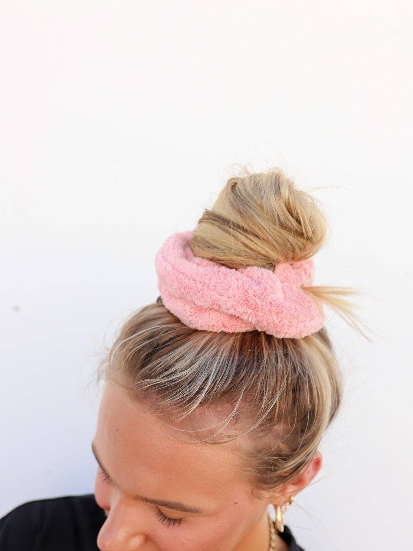 Oversized Towel Scrunchie-Pink