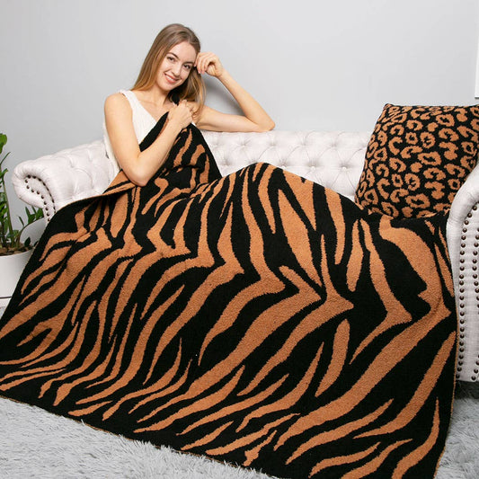Tiger Print Comfort Throw Blanket