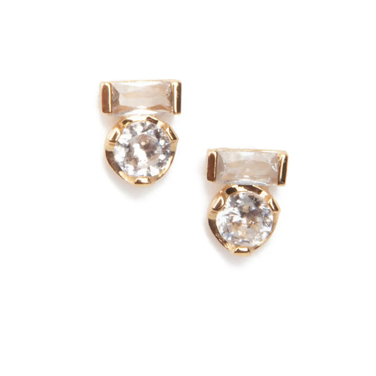 Crystal Circle & Square Earrings