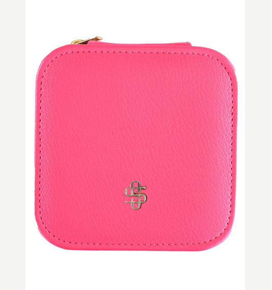 Leather Jewelry Case - Hot Pink