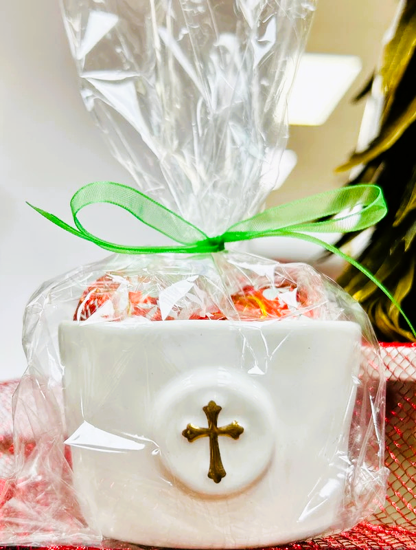 Tidbit Dish w/Chocolate Truffles- Angel, Cross