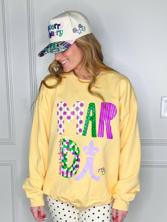 Retro Patterned Mardi Gras Sweatshirt