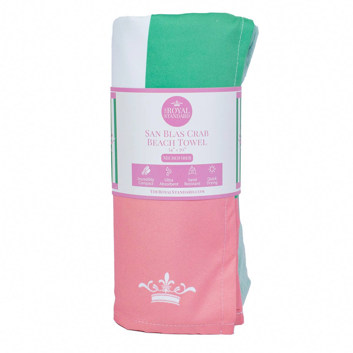 San Blas Crab Beach Towel - Emerald/Pink