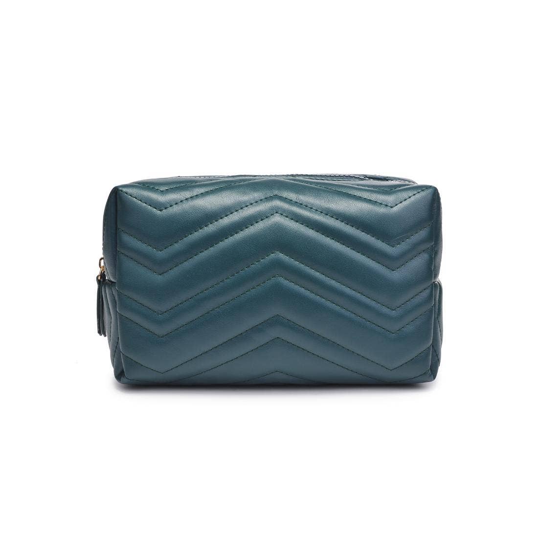 Chic Stitch Cosmetic Pouch: Emerald