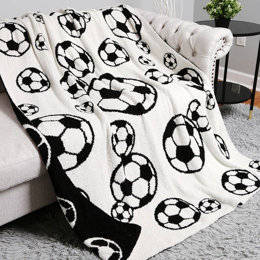 Soccer Ball Print Comfort Throw Blanket