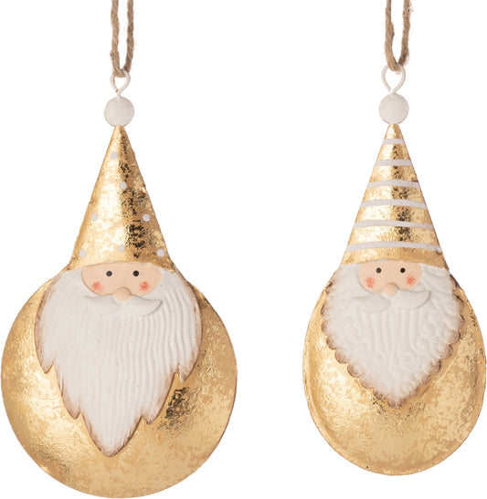 Gold Santa Ball Ornaments