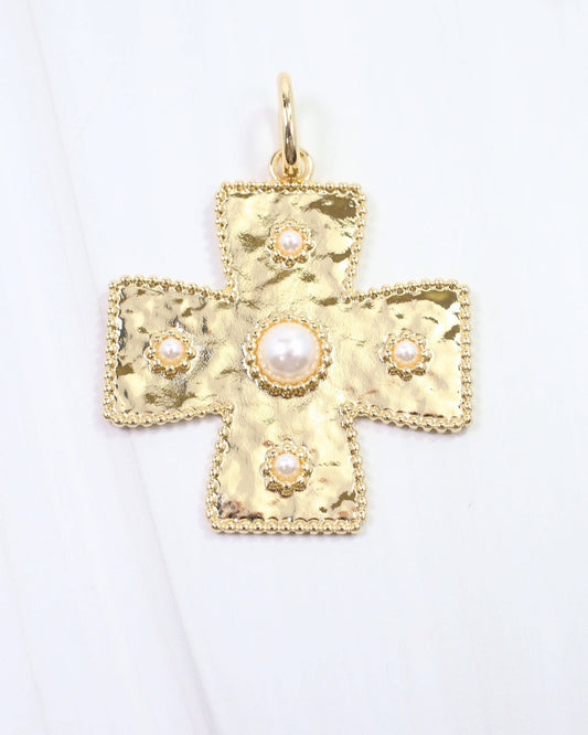 Cayce Large Cross Gold Charm