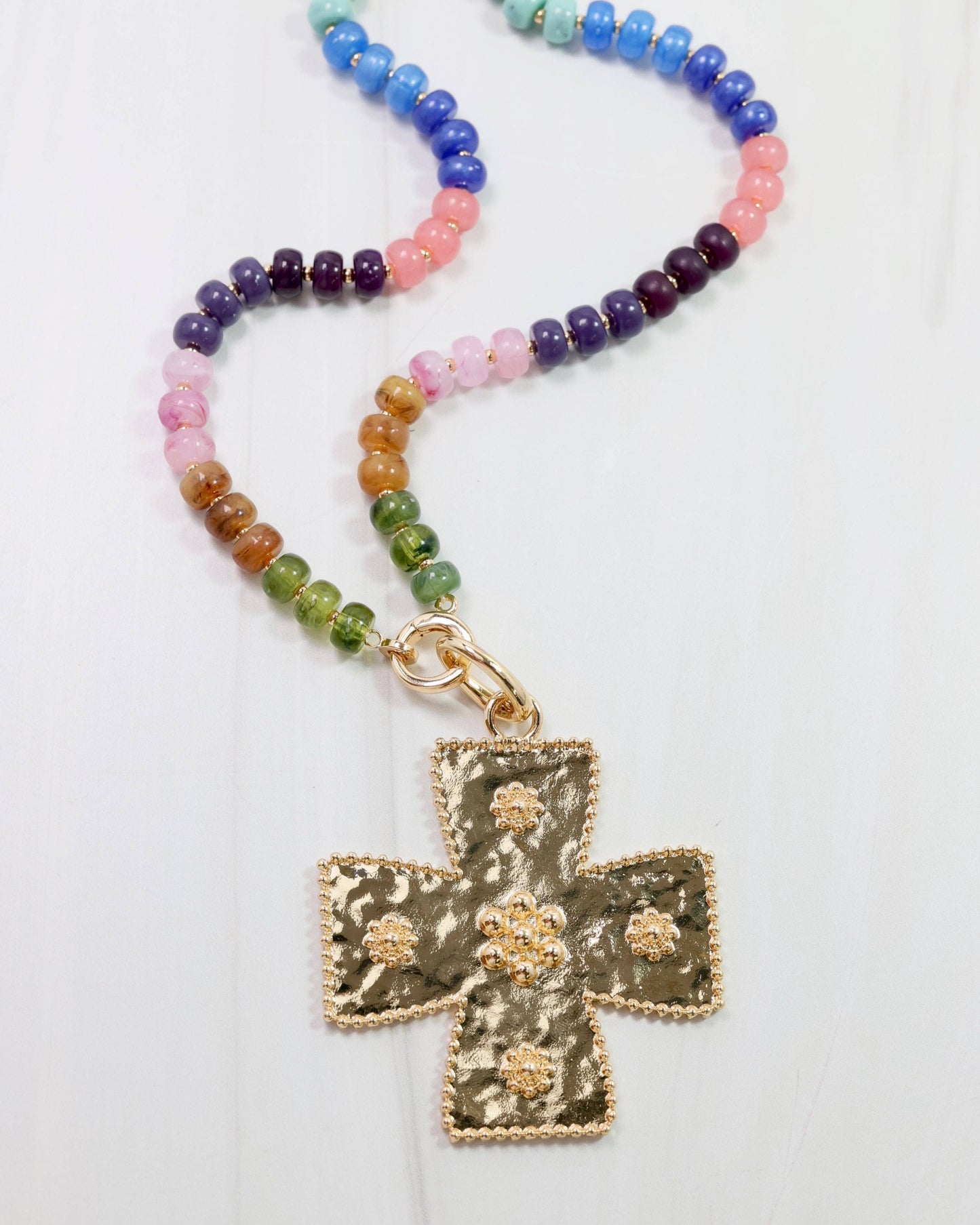 Carol Lg Gold Cross Charm