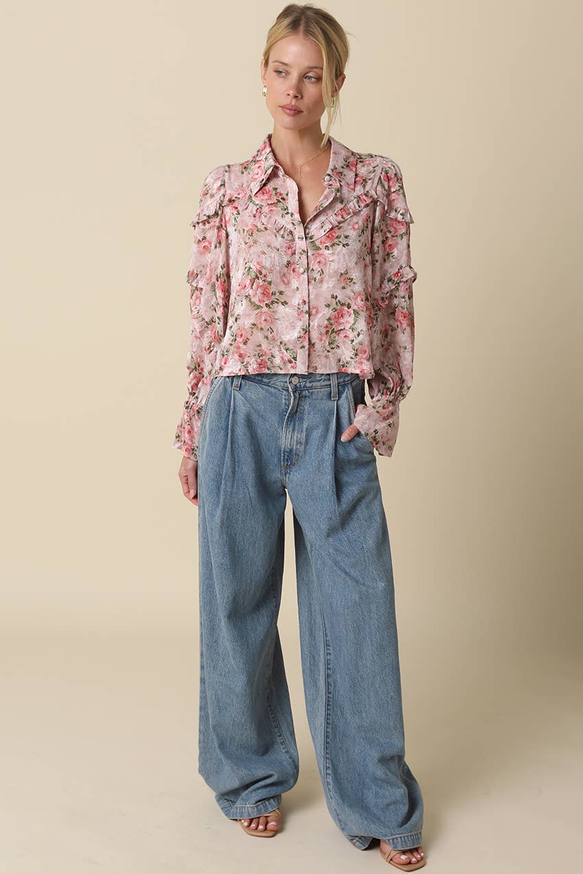 Dana Floral Ruffled Shirt