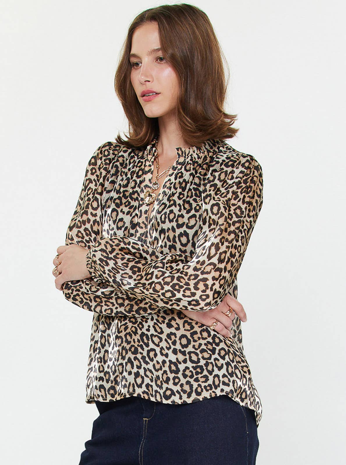 Leopard Print Long Sleeve Top