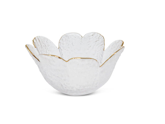 Flower Shaped Bowl with Gold Rim: Medium