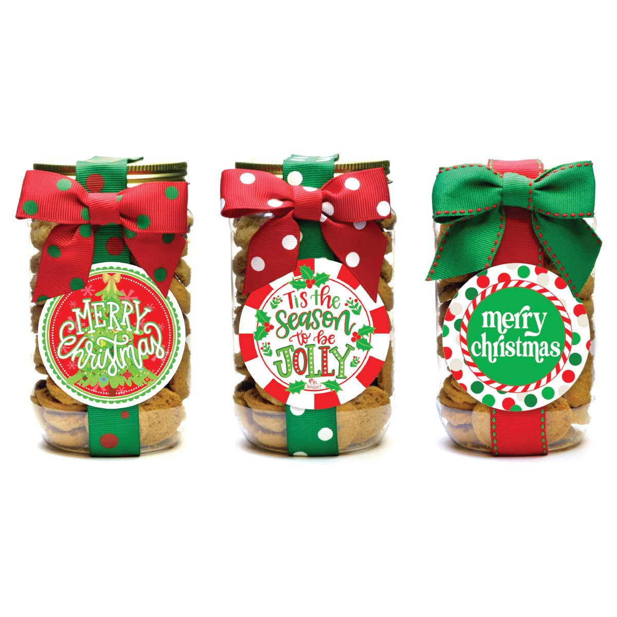 Christmas Chocolate Chip Cookies (Pint Jar): Three Options