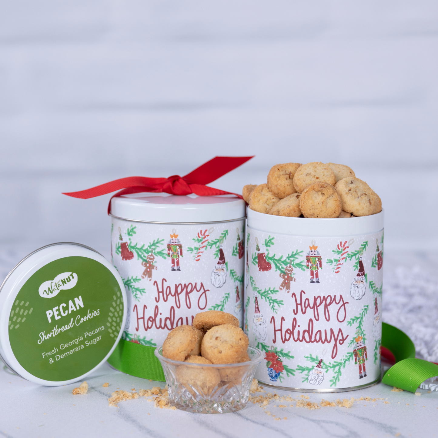 Happy Holidays Tin w/Gourmet Chocolate Covered Pecans