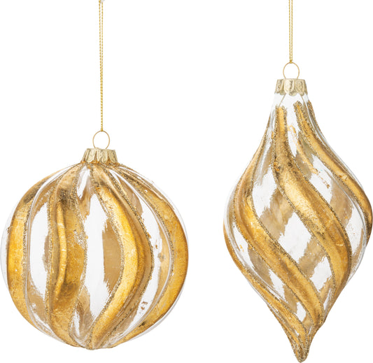 Gold Foil Swirl Ornaments